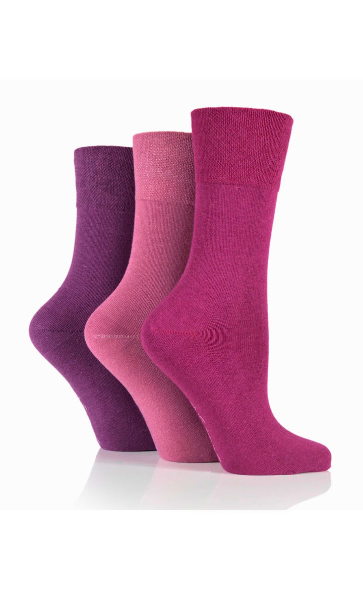 Gentle Grip Purple Shades Cotton Blend Socks