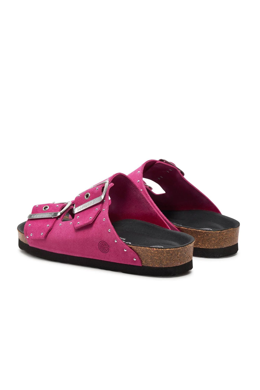 Genuins G105590 Honolulu Lead Fuchsia Pink Velour Studded Sandals