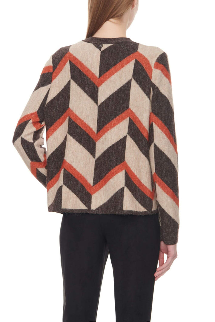 Gerry Weber 130211 Orange Zig Zag Knitted Cardigan