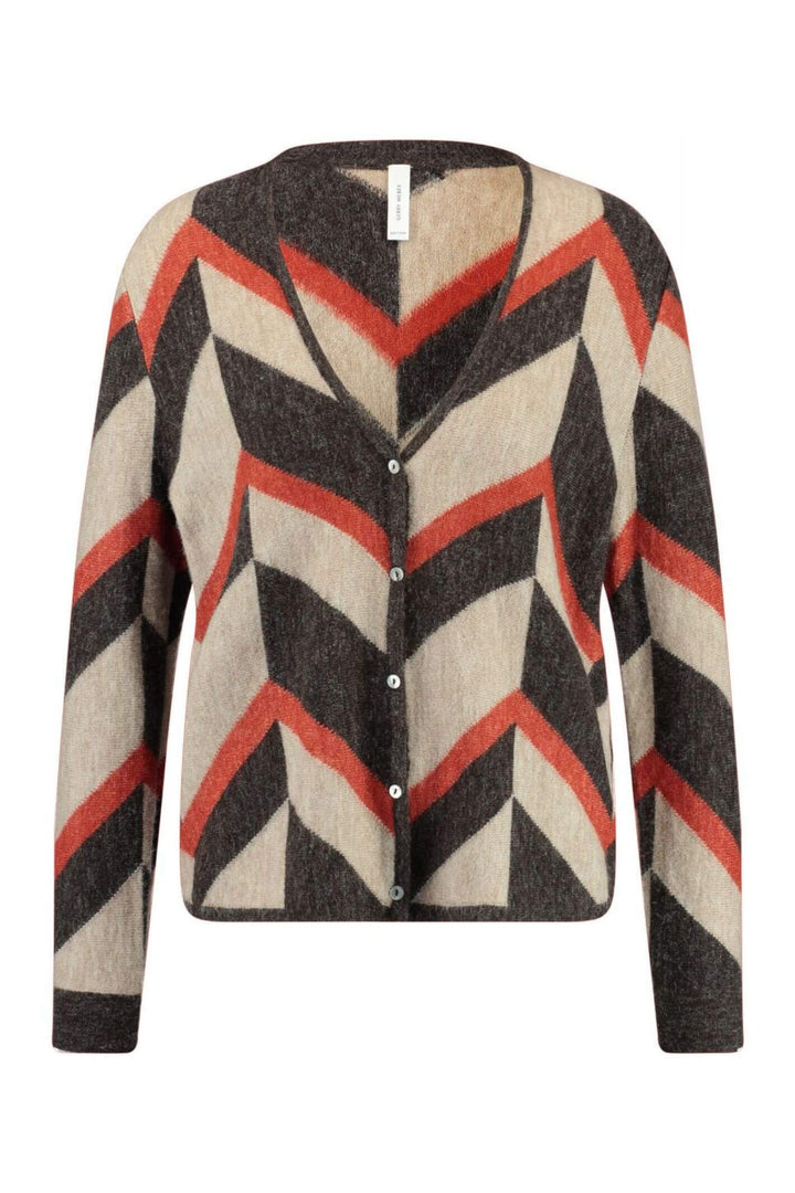 Gerry Weber 130211 Orange Zig Zag Knitted Cardigan