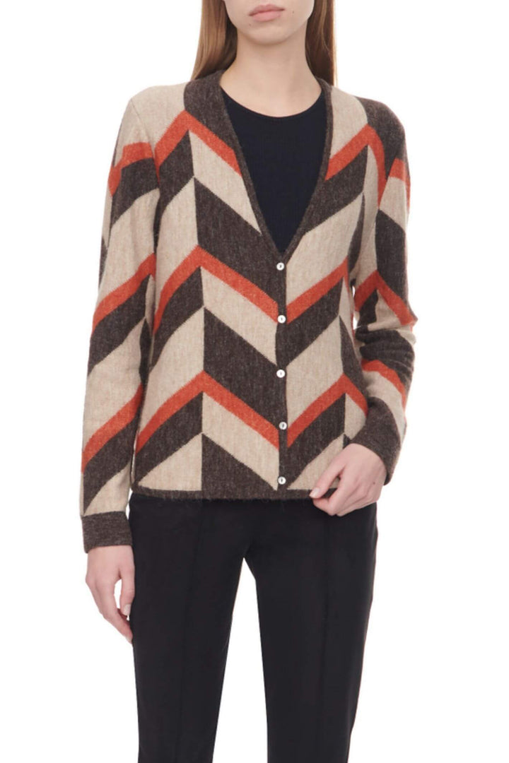 Gerry Weber 130211 Orange Zig Zag Knitted Cardigan