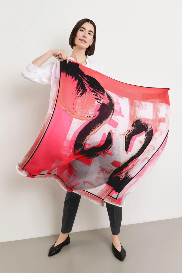 Gerry Weber 201017 Pink Abstract Flamingo Motif Scarf