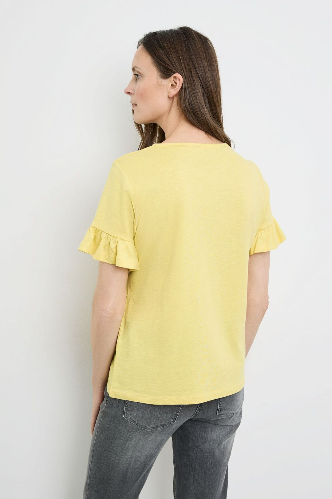 Gerry Weber 270133 Sunshine Yellow Ruffle Detail T-Shirt