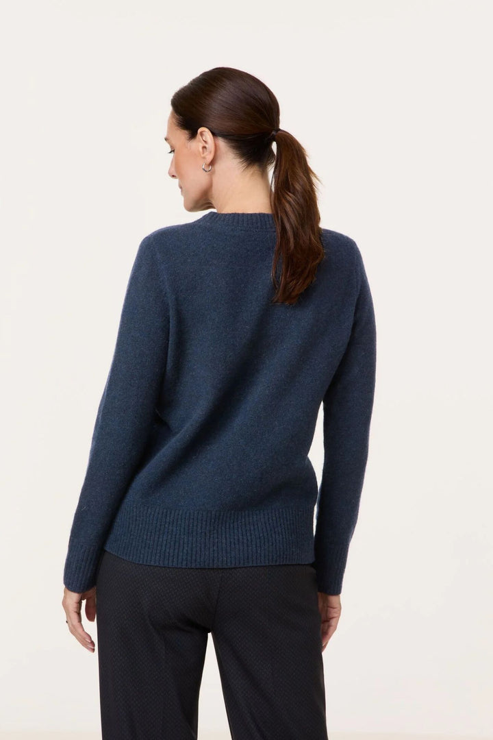 Gerry Weber Navy Blue Rhinestone Detail Wool Blend Jumper 370531