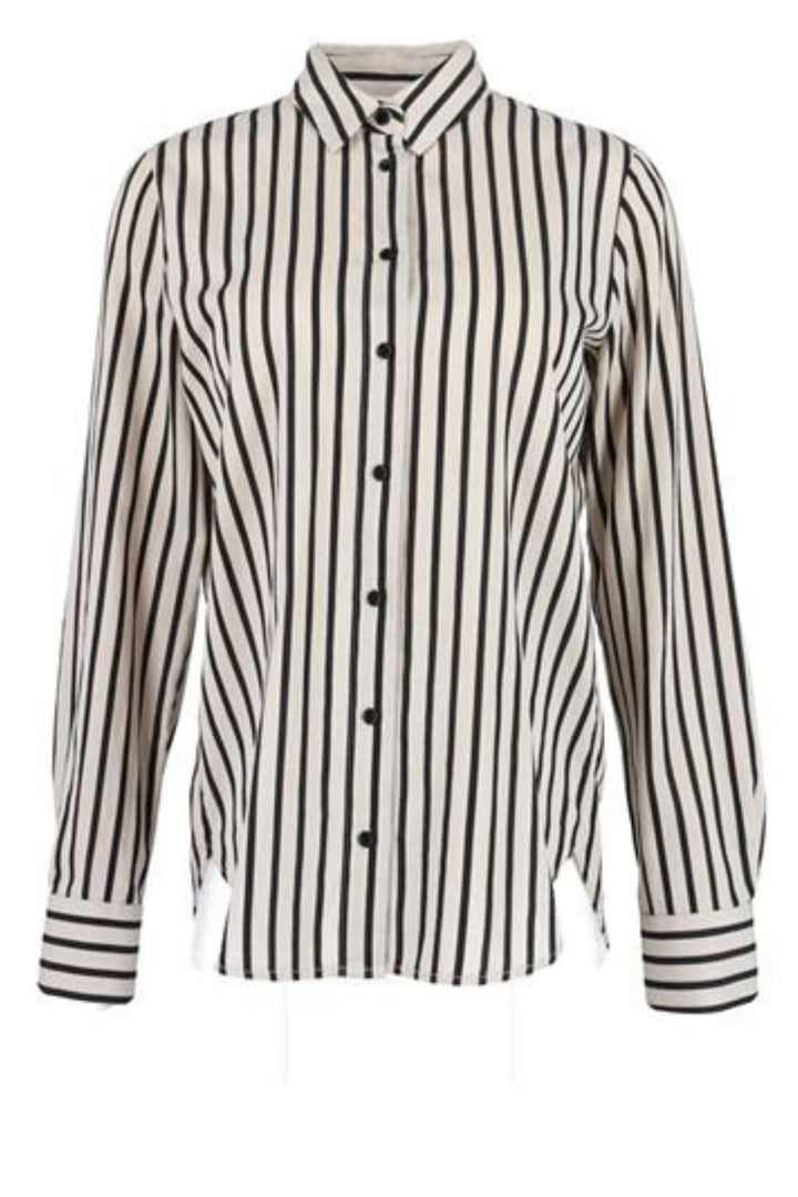 Gerry Weber 360009 Taupe Black Striped Shirt