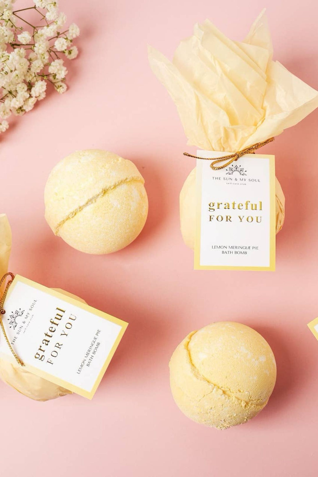 Grateful For You - Lemon Meringue Pie Gratitude Bath Bomb