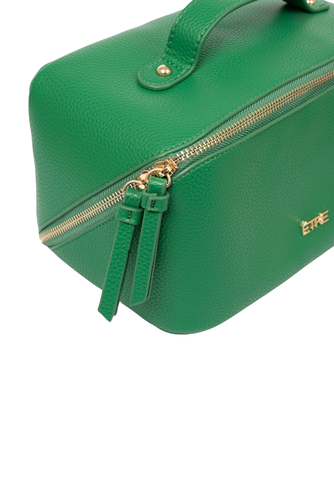 Green Pebbled Faux Leather Mila Vanity Case