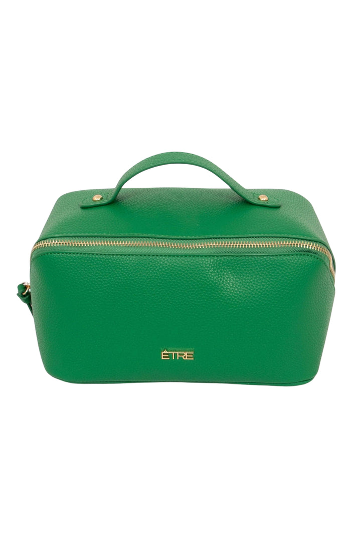 Green Pebbled Faux Leather Mila Vanity Case