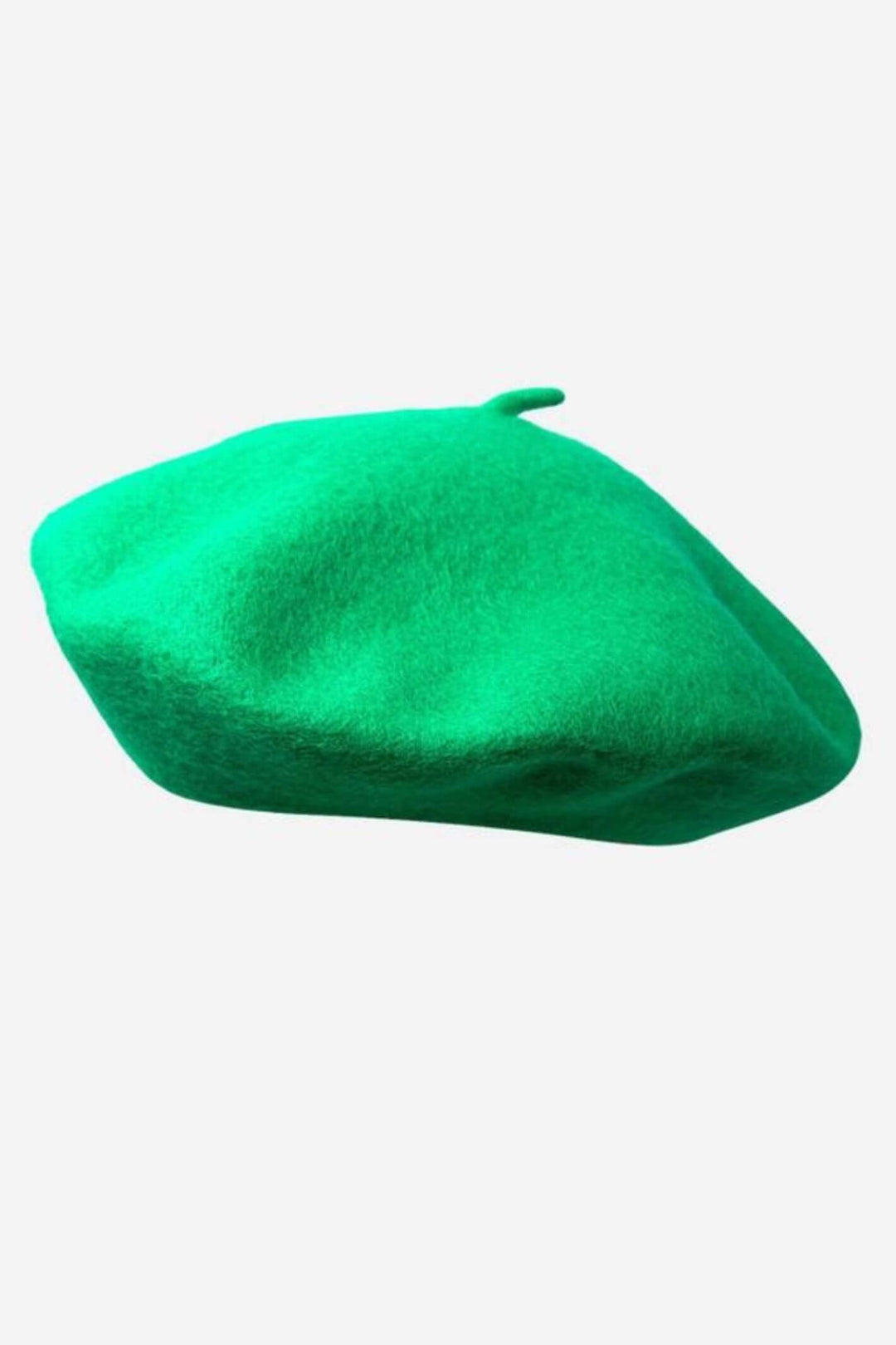 Green Wool Blend Plain Beret