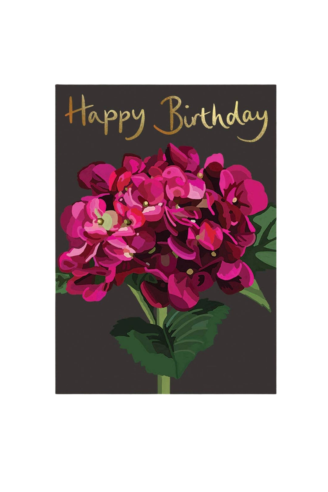 Happy Birthday Red Hydrangea Greeting Card 