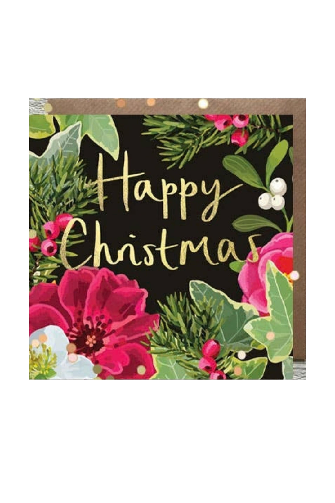 Happy Christmas Floral Greeting Card