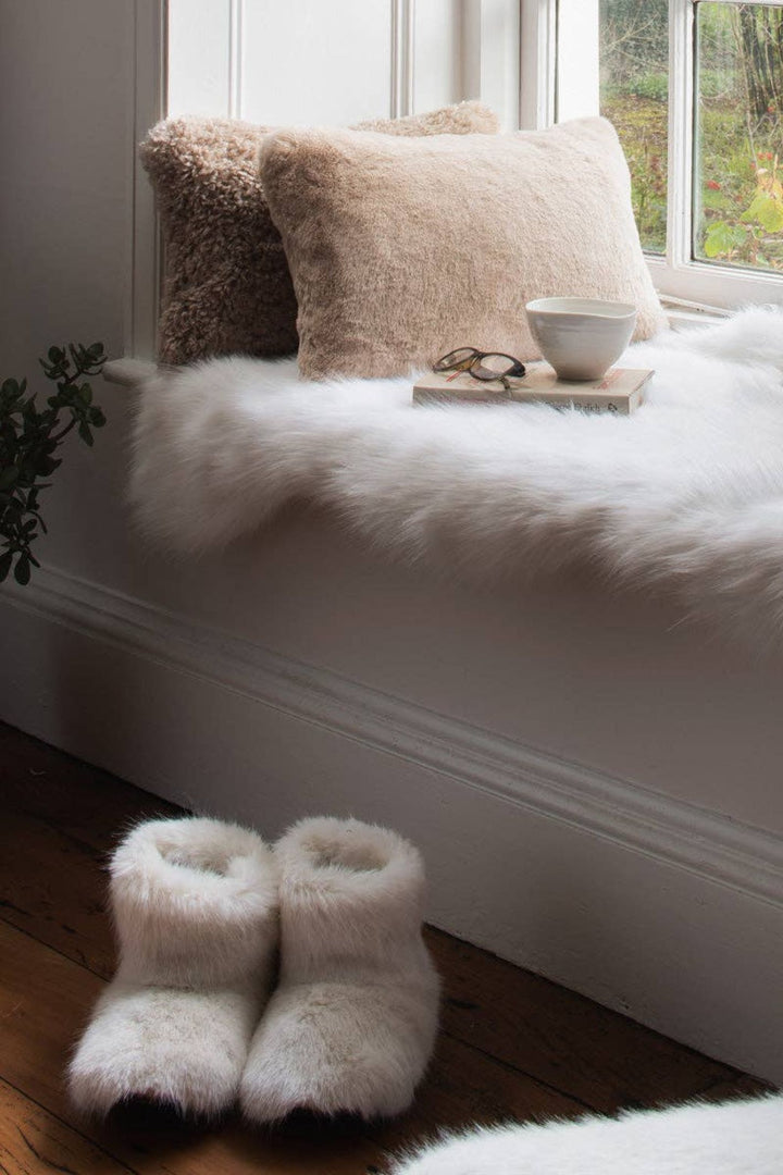 Helen Moore Biscuit Faux Fur Slipper Boots Made In The UK