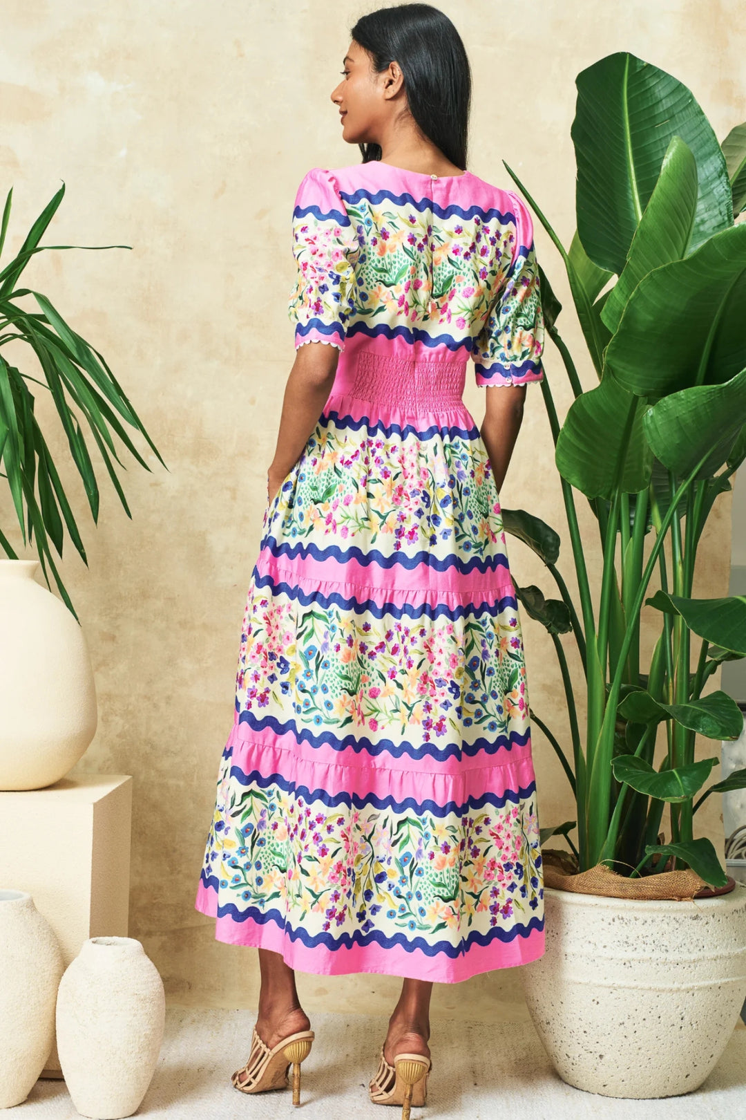 Hope & Ivy Meredith Dress Pink Multi Floral Print