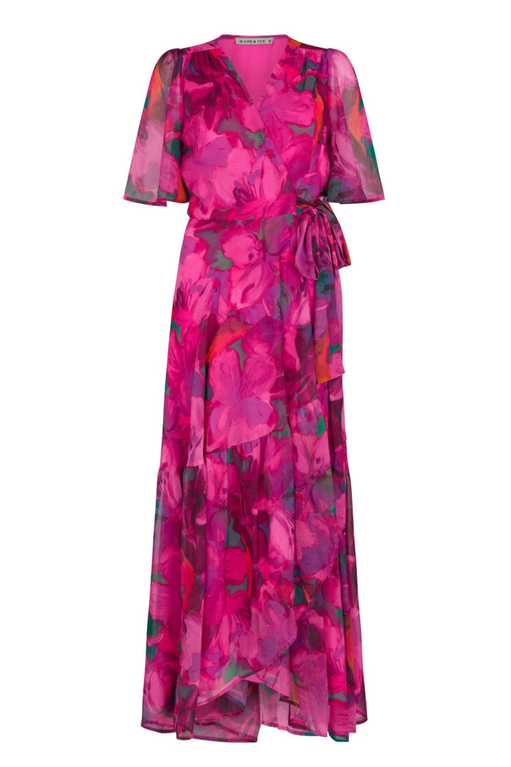 Hope & Ivy The Corinne Dress Pink Floral Print