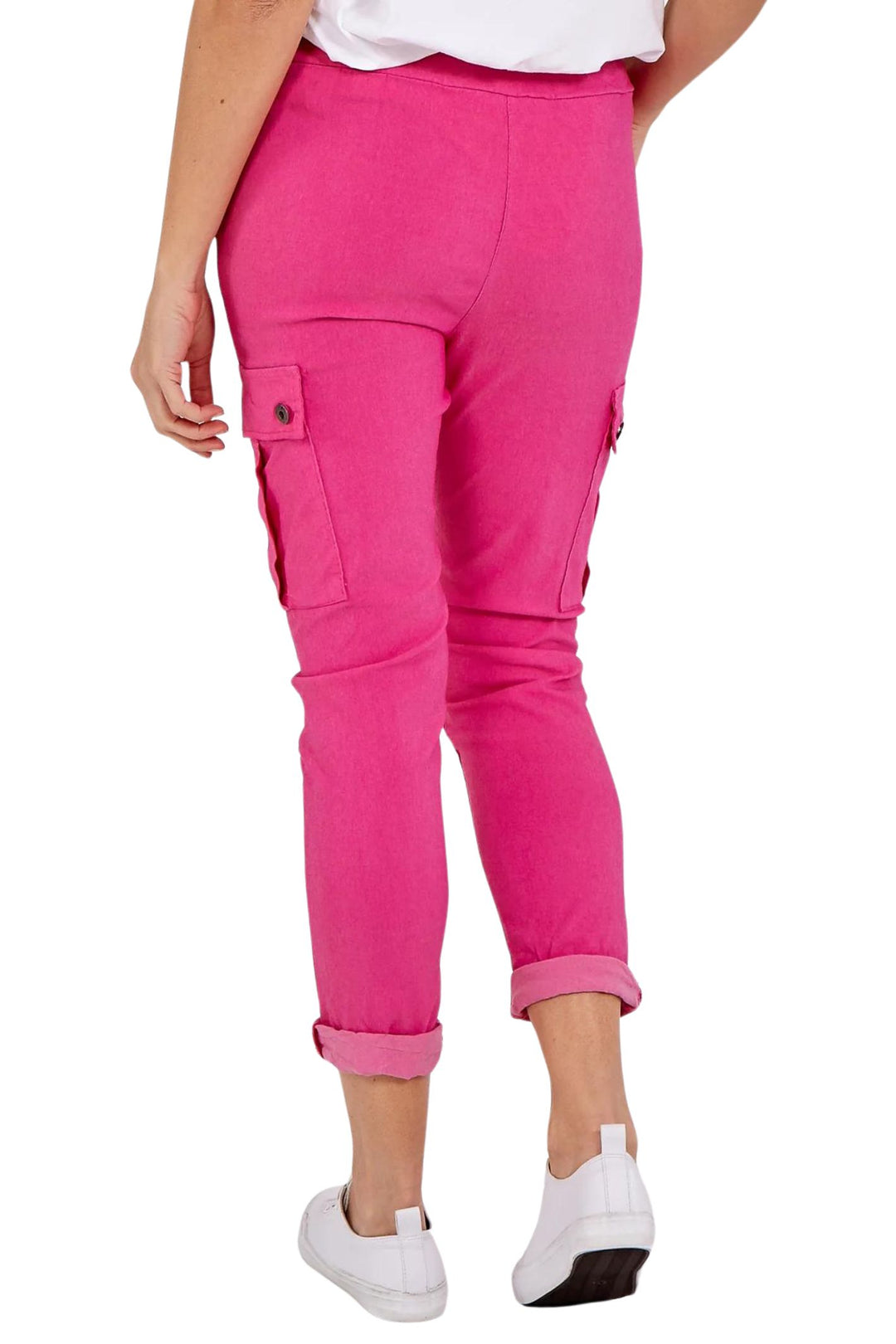 Hot Pink Cargo Stretch Pull-On Trousers