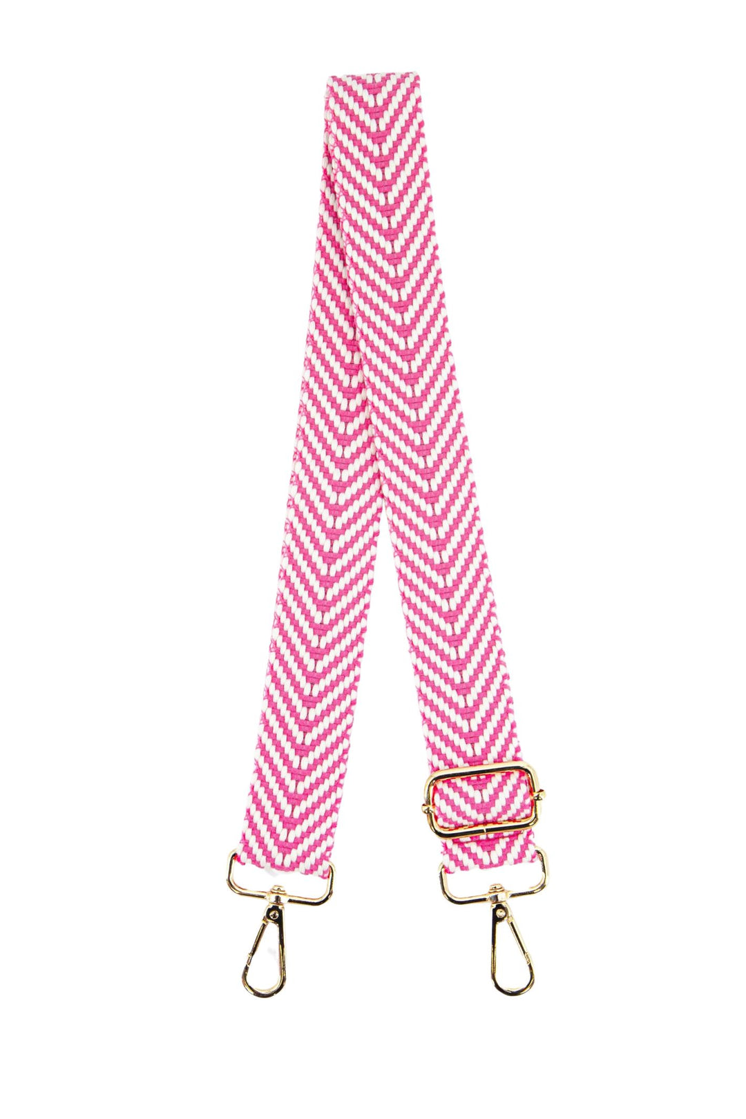 Hot Pink Chevron Print Woven Bag Strap