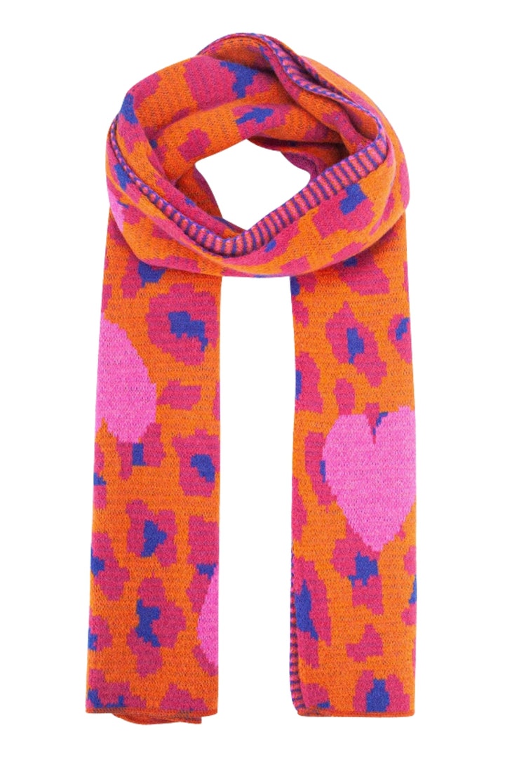 Hot Pink Leopard and Hearts Warm Scarf