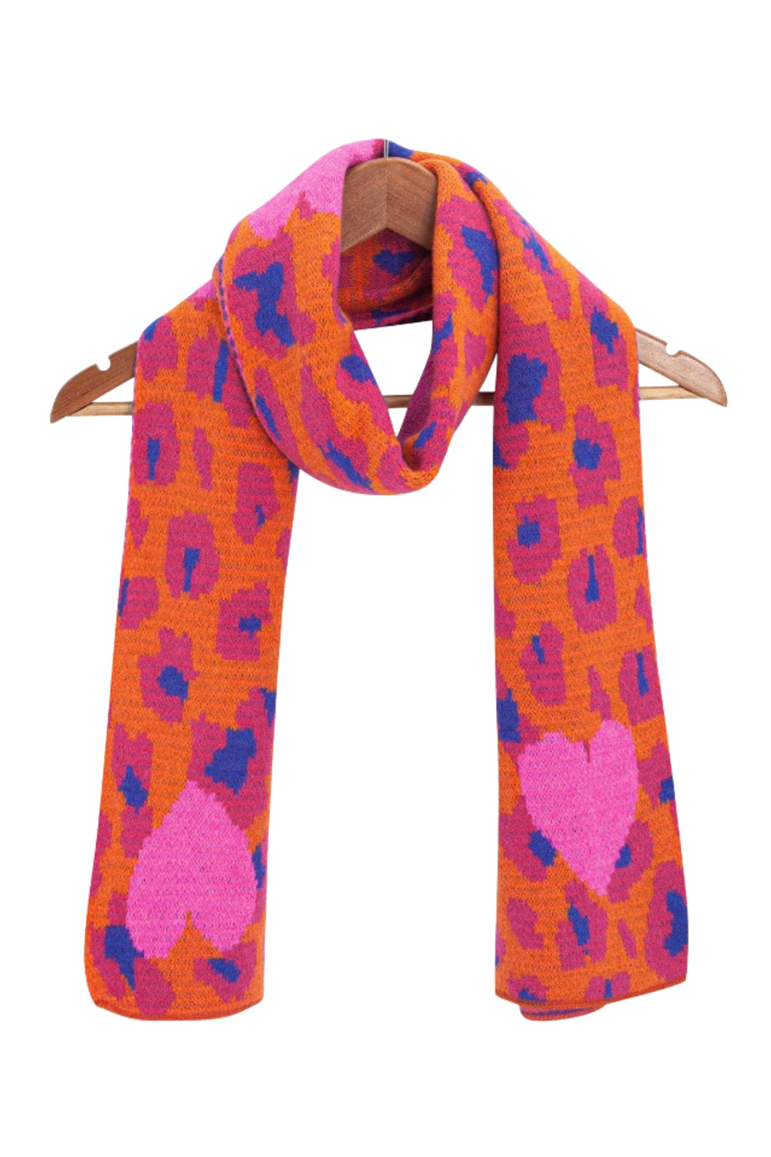 Hot Pink Leopard and Hearts Warm Scarf