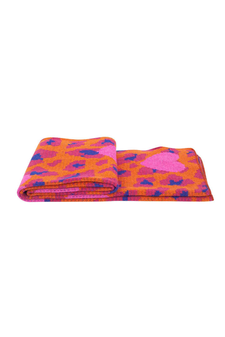 Hot Pink Leopard and Hearts Warm Scarf