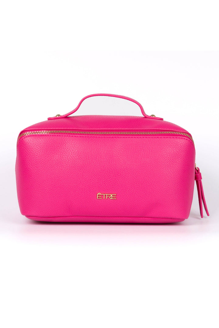 Hot Pink Pebbled Faux Leather Mila Vanity Case