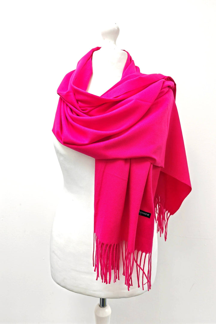 Hot Pink Soft Cashmere Scarf Shawl Wrap