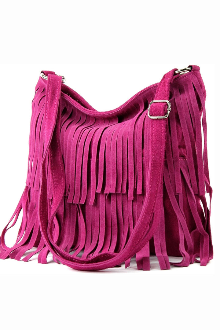 Hot Pink Tassel Shoulder Bag
