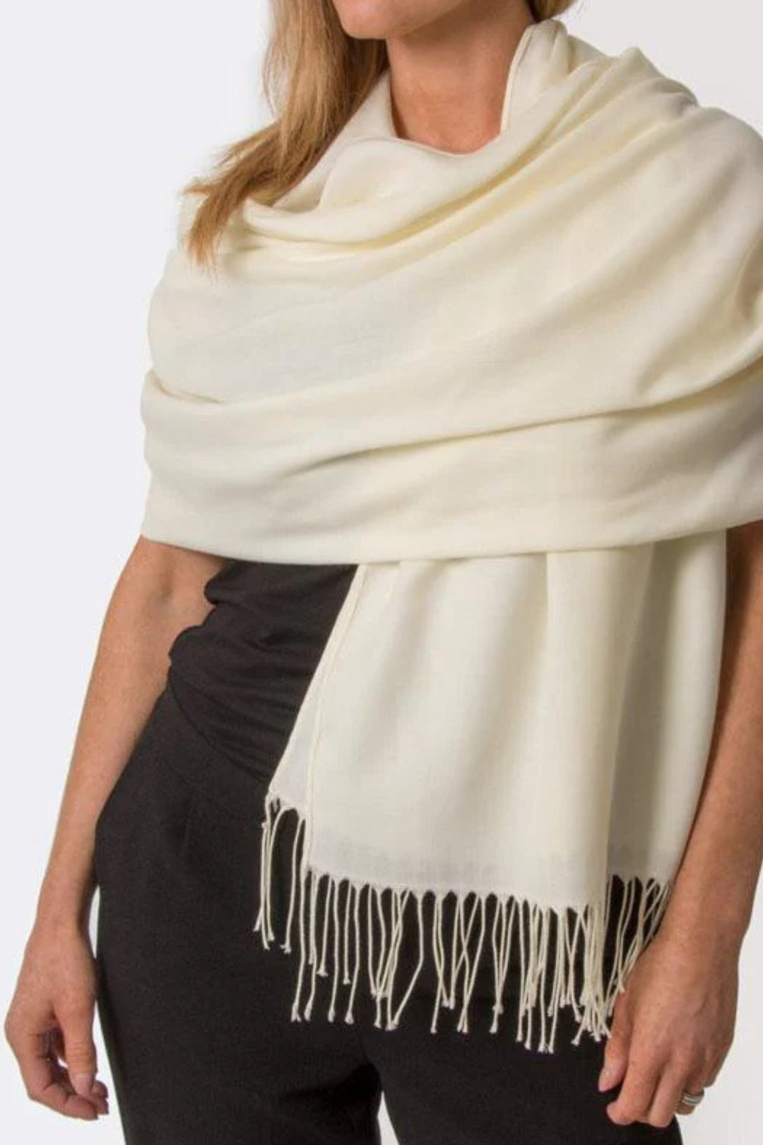 Ivory Cream Super Soft Pashmina Scarf