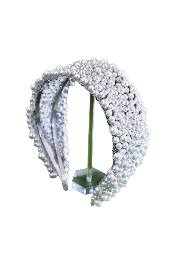 Ivory Pearl Flat Fit Wide Headband
