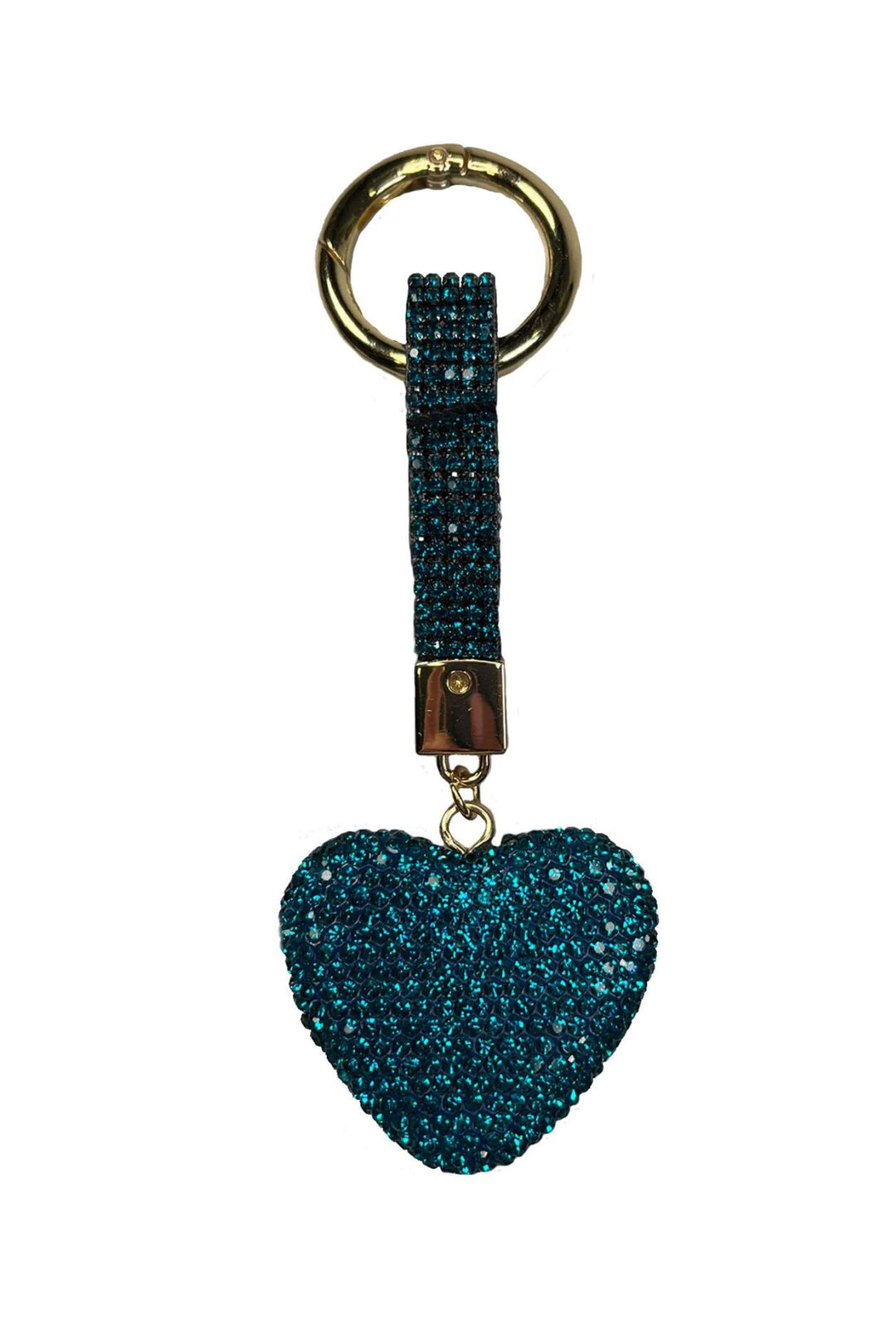 Jayley Blue Heart Diamante Keyring