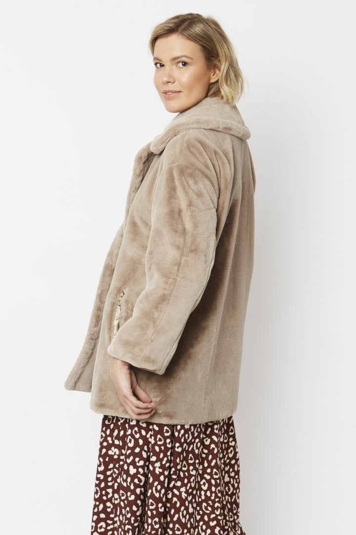 Jayley Mocha Luxurious Faux Fur Coat