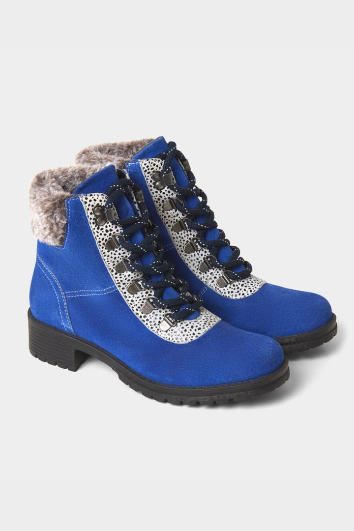 Joe Browns KA320A Cobalt Blue Robyn Suede Chunky Boots