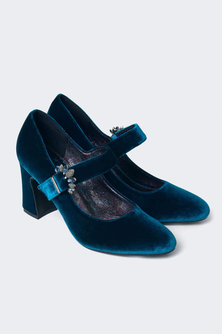 Joe Browns KC317 Midnight Deco Decadence Velvet Shoes