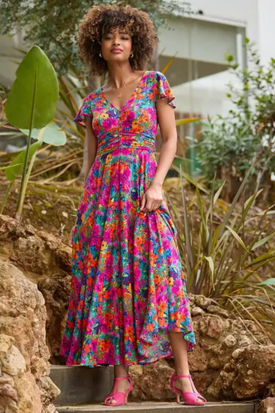 Joe Browns Pop Of Colour Printed Maxi Dress WF173A