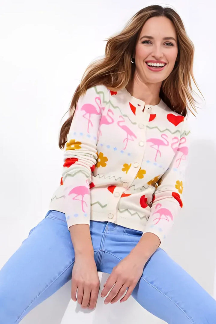 Joe Browns Summer Fun Flamingo Patterned Cardigan WK796A12