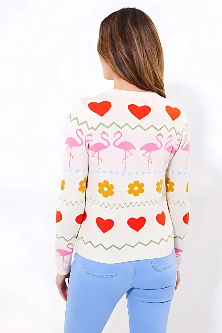 Joe Browns Summer Fun Flamingo Patterned Cardigan WK796A12