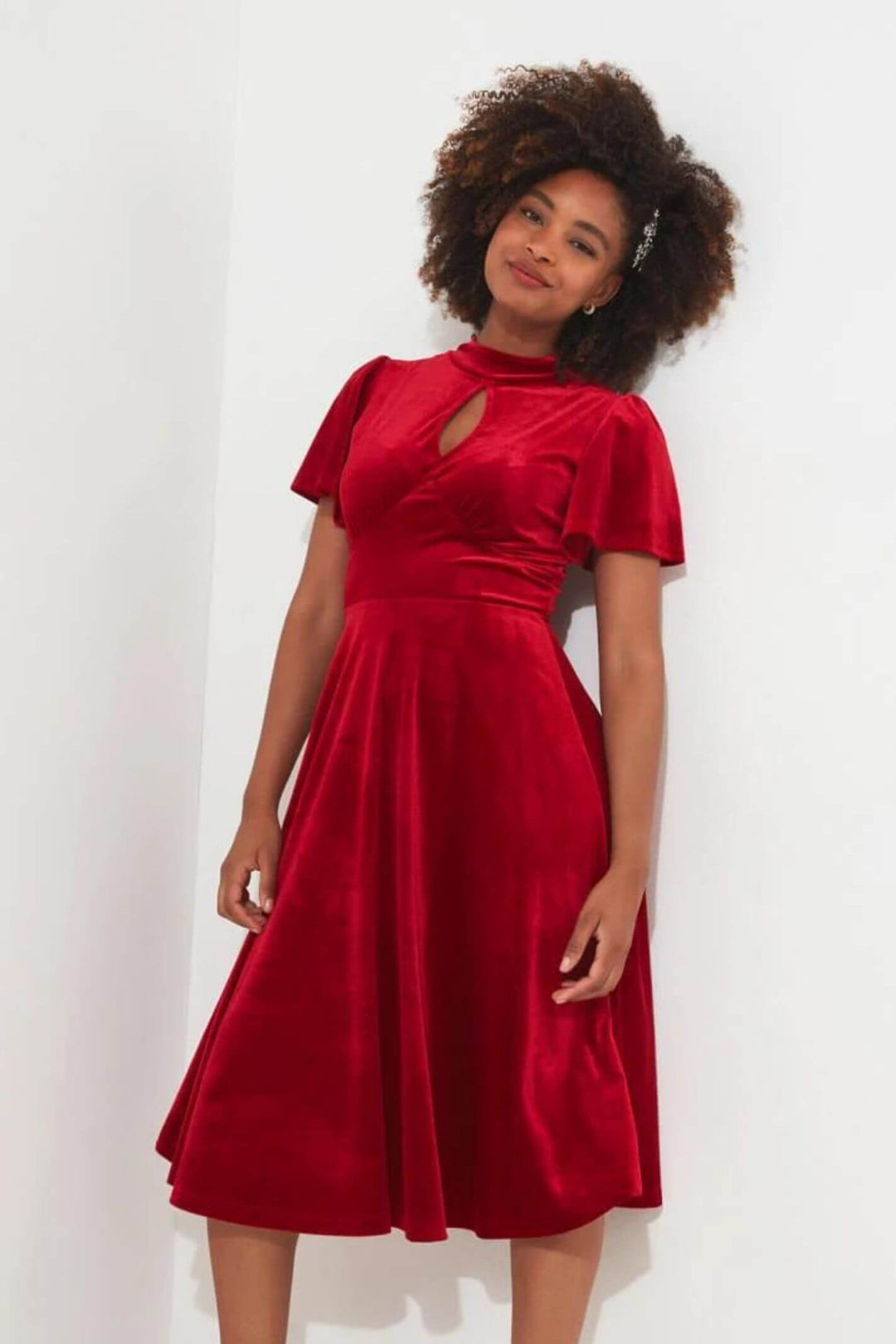 Joe Browns WE881 Red Valencia Velour Dress