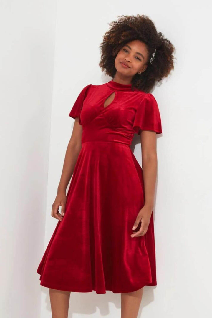 Joe Browns WE881 Red Valencia Velour Dress
