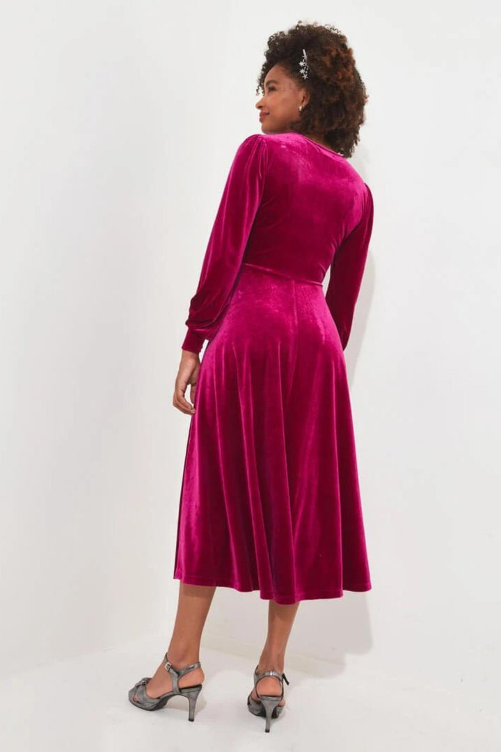 Joe Browns WE883 Magenta Rosetta Velour Dress