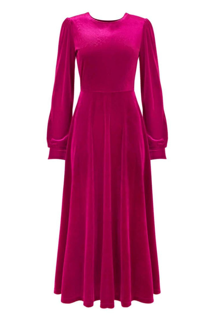 Joe Browns WE883 Magenta Rosetta Velour Dress
