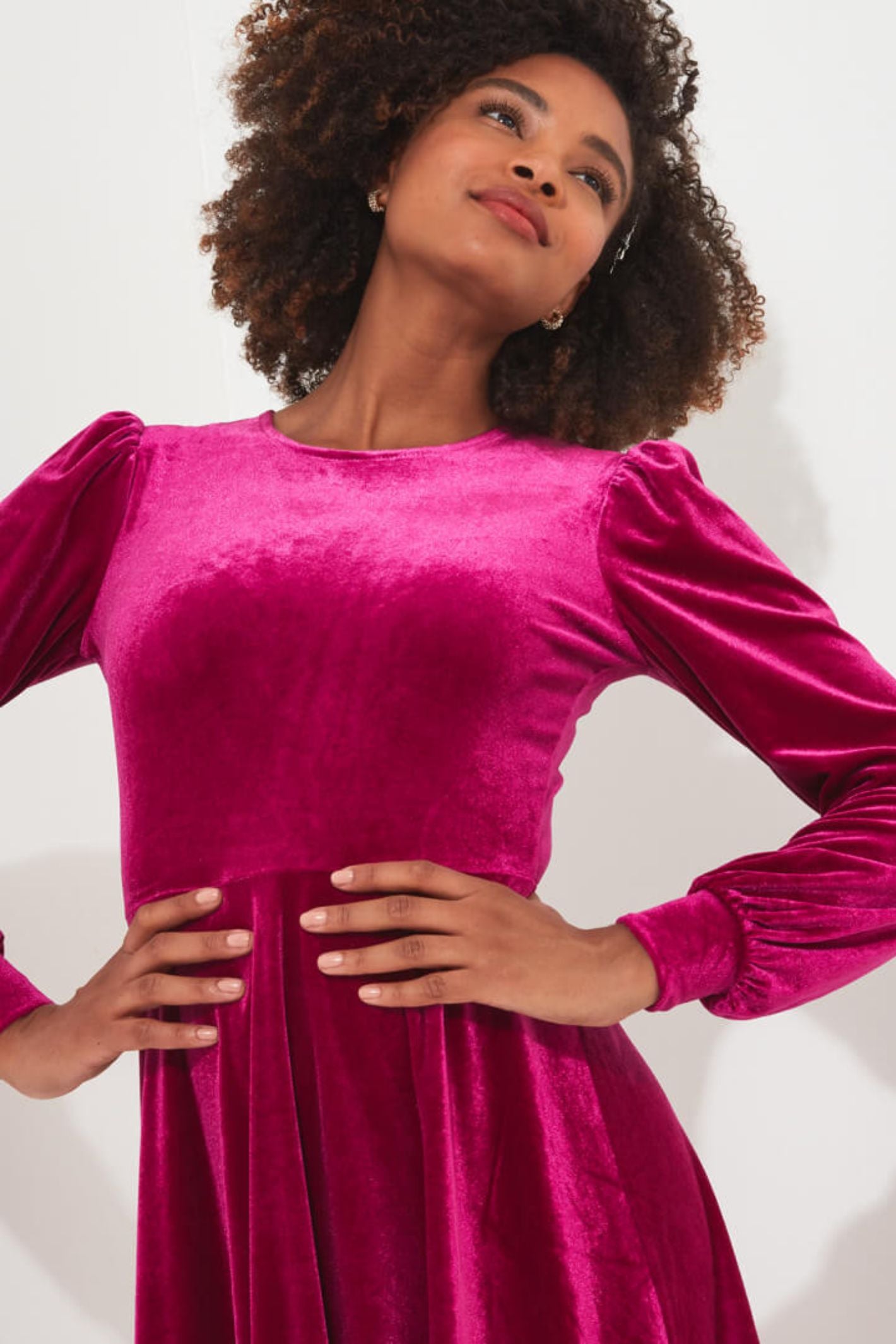 Joe Browns WE883 Magenta Rosetta Velour Dress