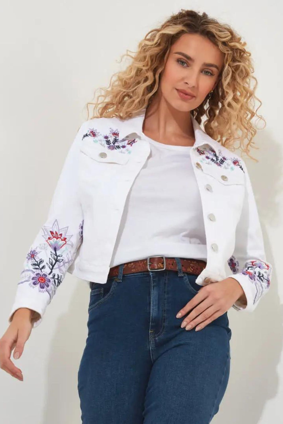 Joe Browns WJ648A Forever Free White Embroidered Jacket