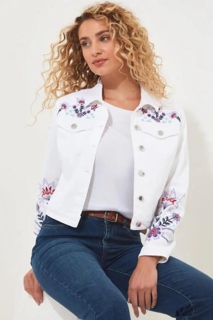 Joe Browns WJ648A Forever Free White Embroidered Jacket