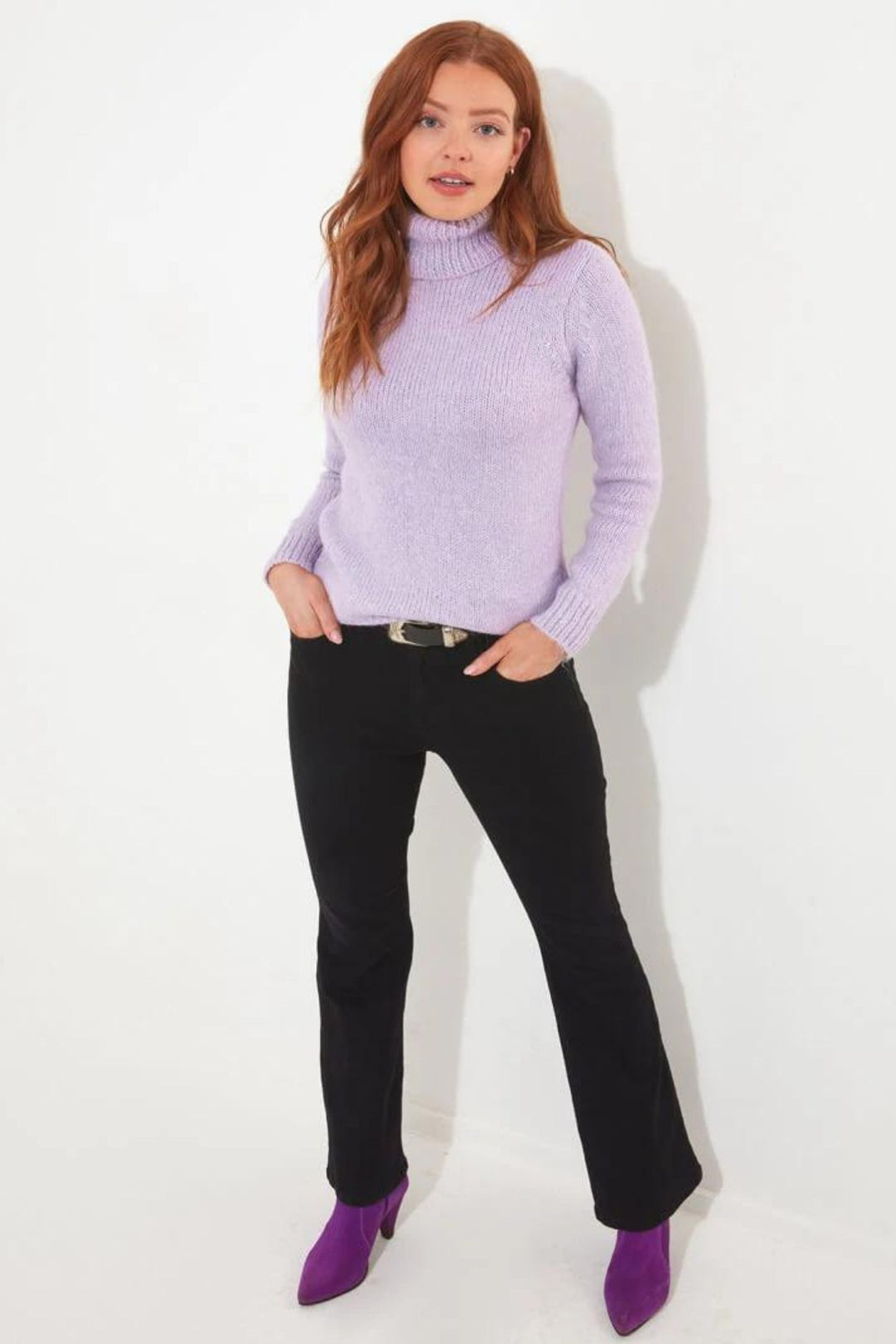 Joe Browns WK687 Lilac Winter Days Roll Neck Jumper