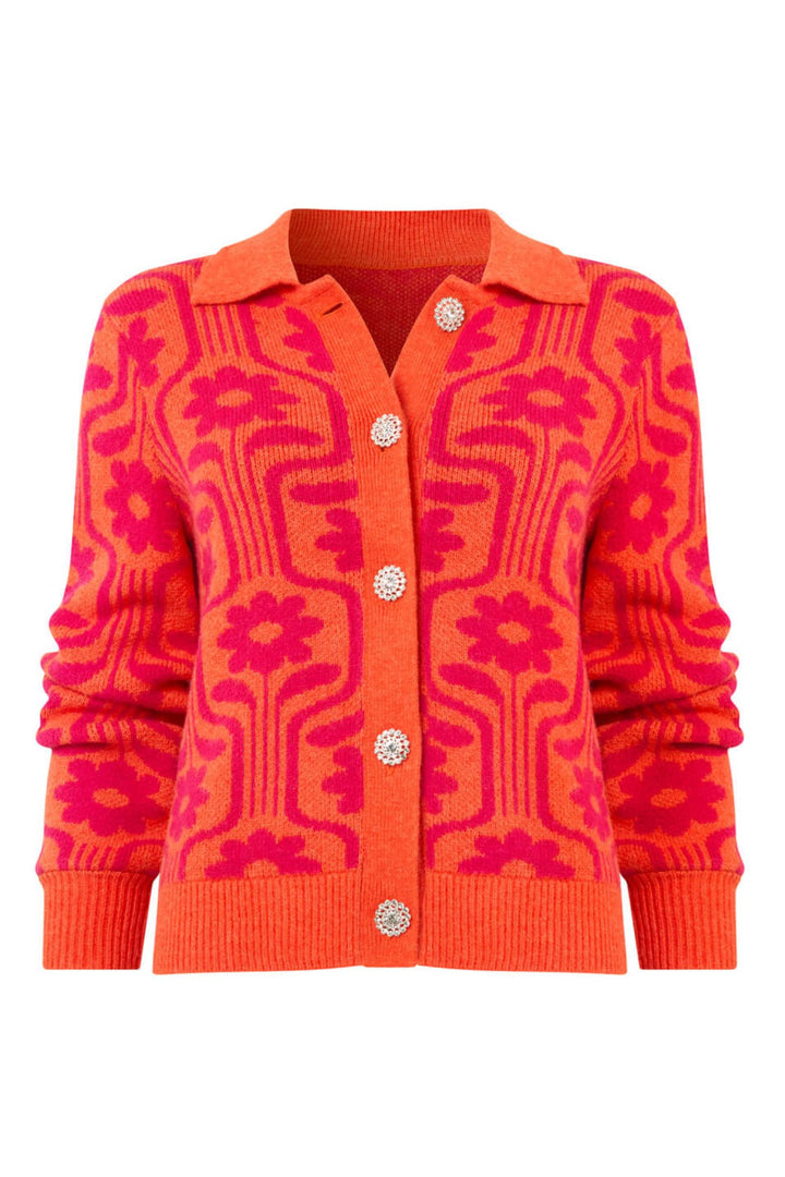 Joe Browns WK703 Hot Pink Dream Daisy Knitted Cardigan