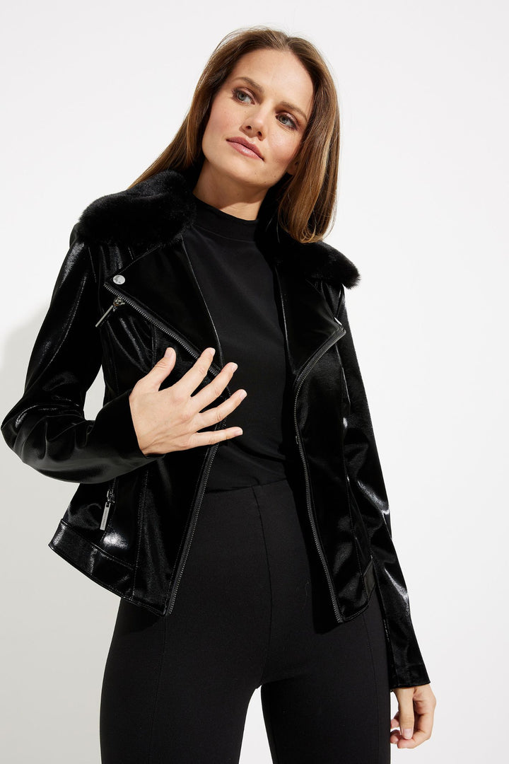 Joseph Ribkoff 233928 Black Patent Jacket