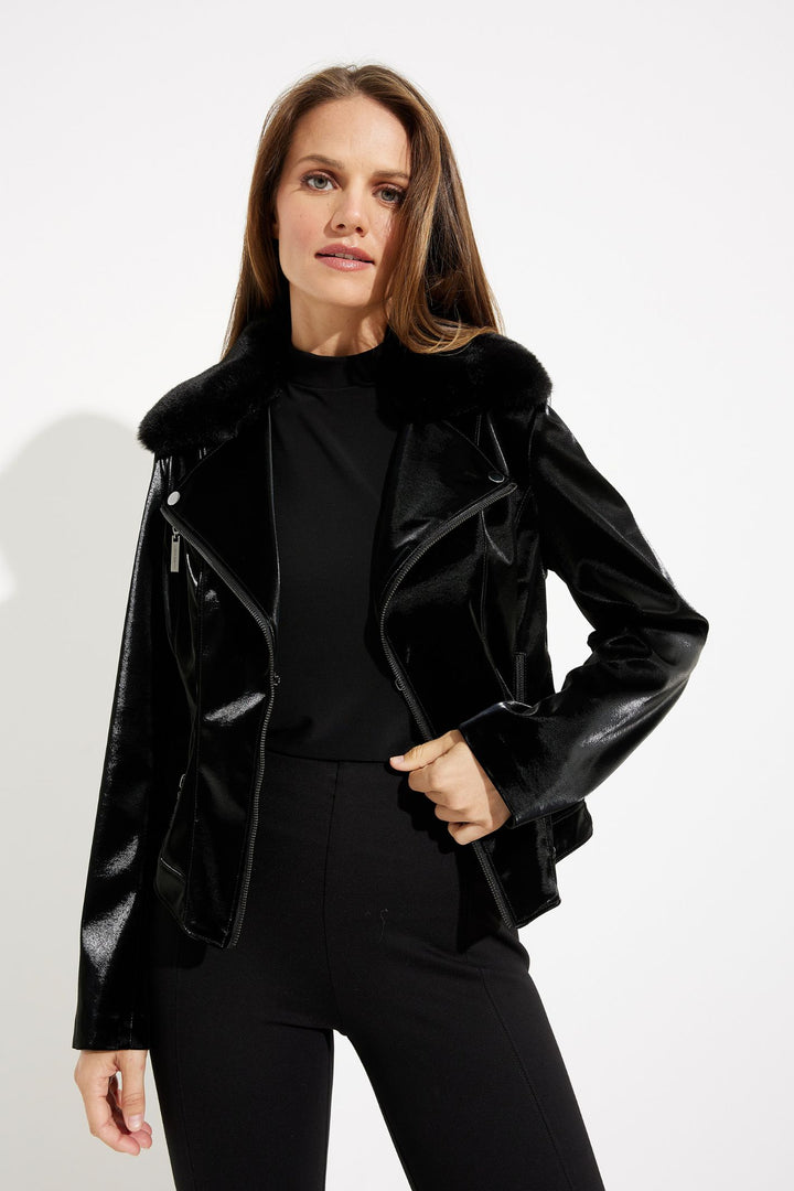 Joseph Ribkoff 233928 Black Patent Jacket