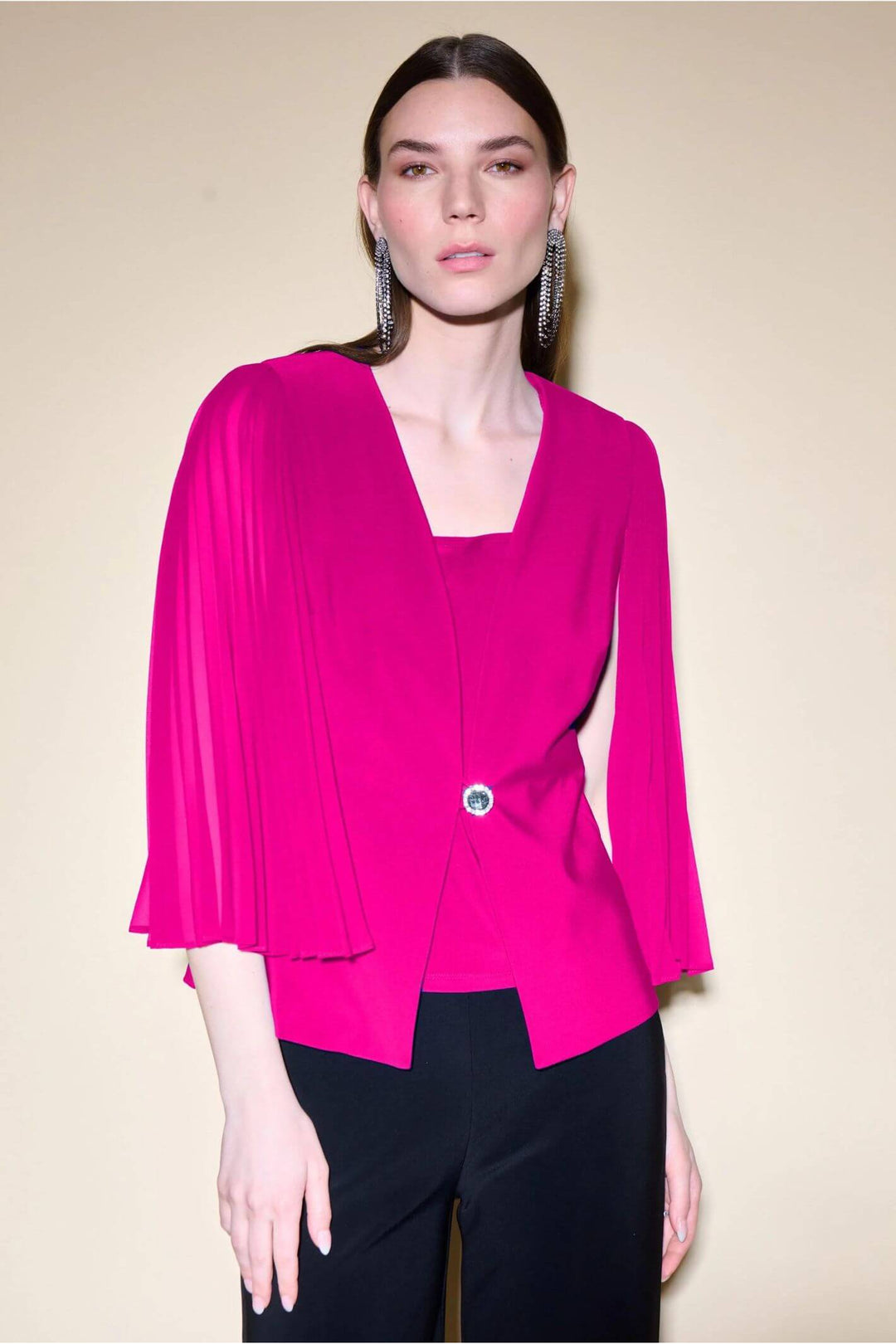 Joseph Ribkoff 234720 Shocking Pink Jacket & Vest Twin Set