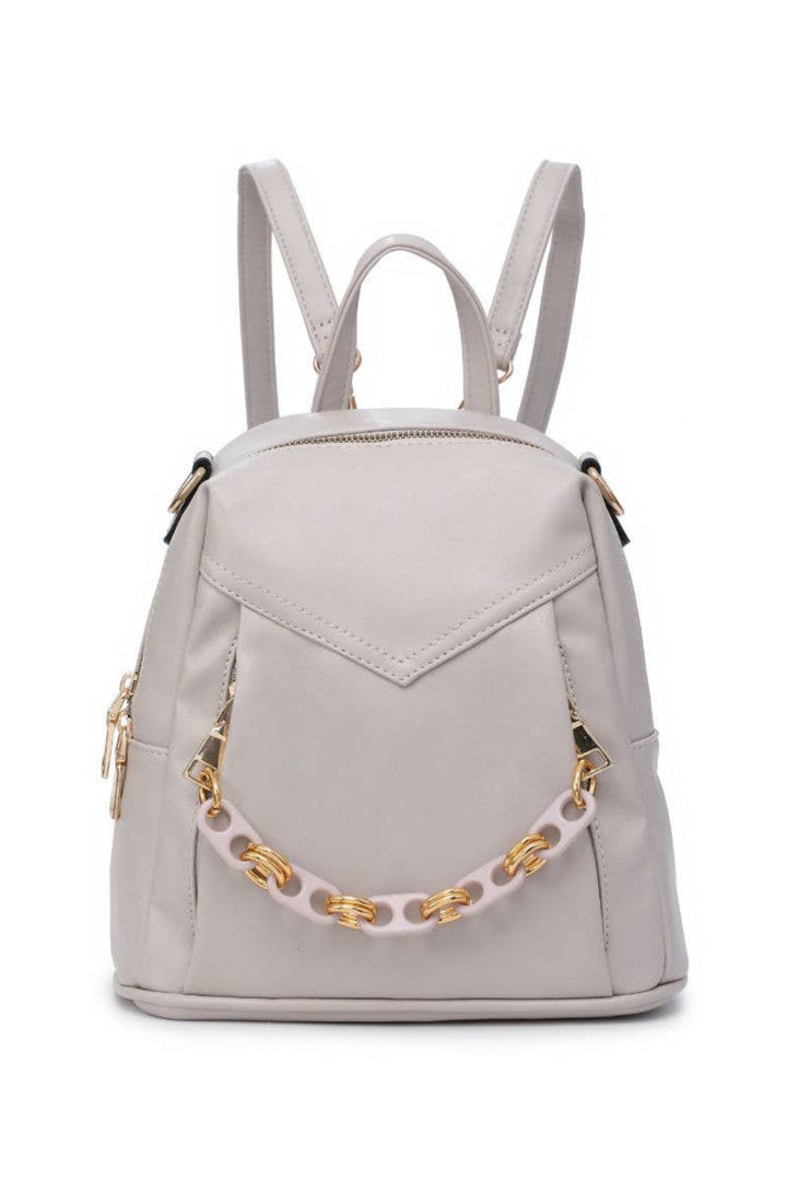Light Grey Small 2-In-1 Backpack Crossbody Bag