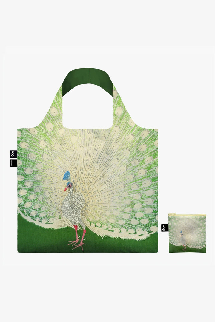 Loqi Ohara Koson Peacock Foldable Recycled Tote Bag