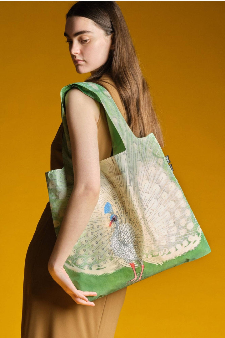 Loqi Ohara Koson Peacock Foldable Recycled Tote Bag